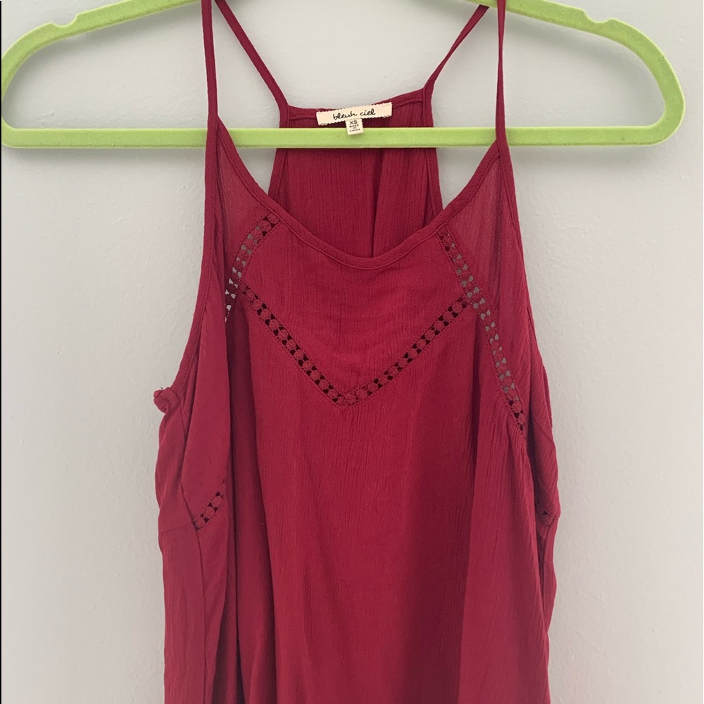 Maroon Detailed Tank Top